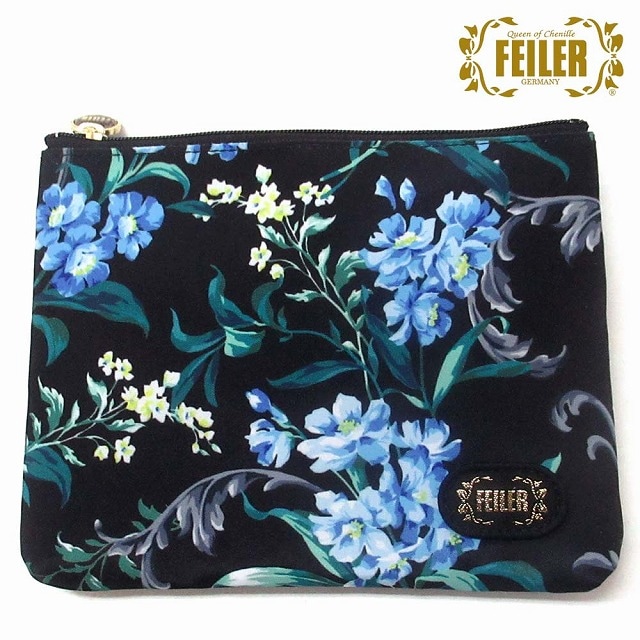 FEILER フェイラー ポーチ小 小物入れ エーデルブラウ ブルー ブラック 限定品 EBLF232040