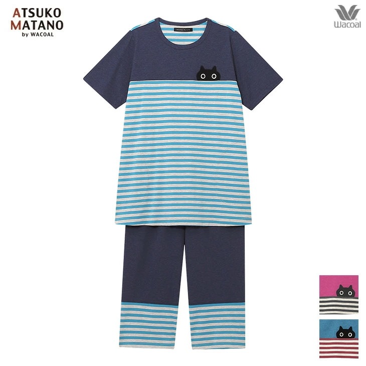 マタノアツコ ワコール wacoal パジャマ ルームウェア ナイトウェア 寝間着 部屋着 レディース 半袖 ボーダー柄 春夏 HDT109 11,119円