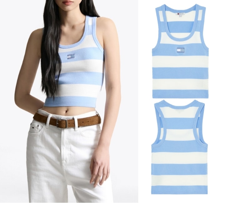 [TOMMY JEANS] Crop stripe Tank Top (T32F6KTO11TWT1C1T )
