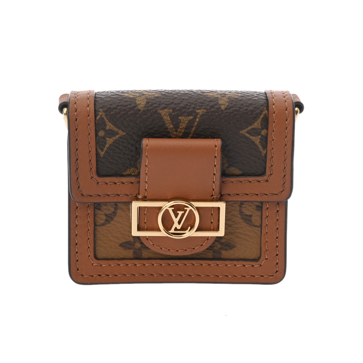 モノグラムリバース マイクロドーフィーヌ ブラウン M80250 レディース モノグラムキャンバス ショルダーバッグ Aランク 中古 銀蔵