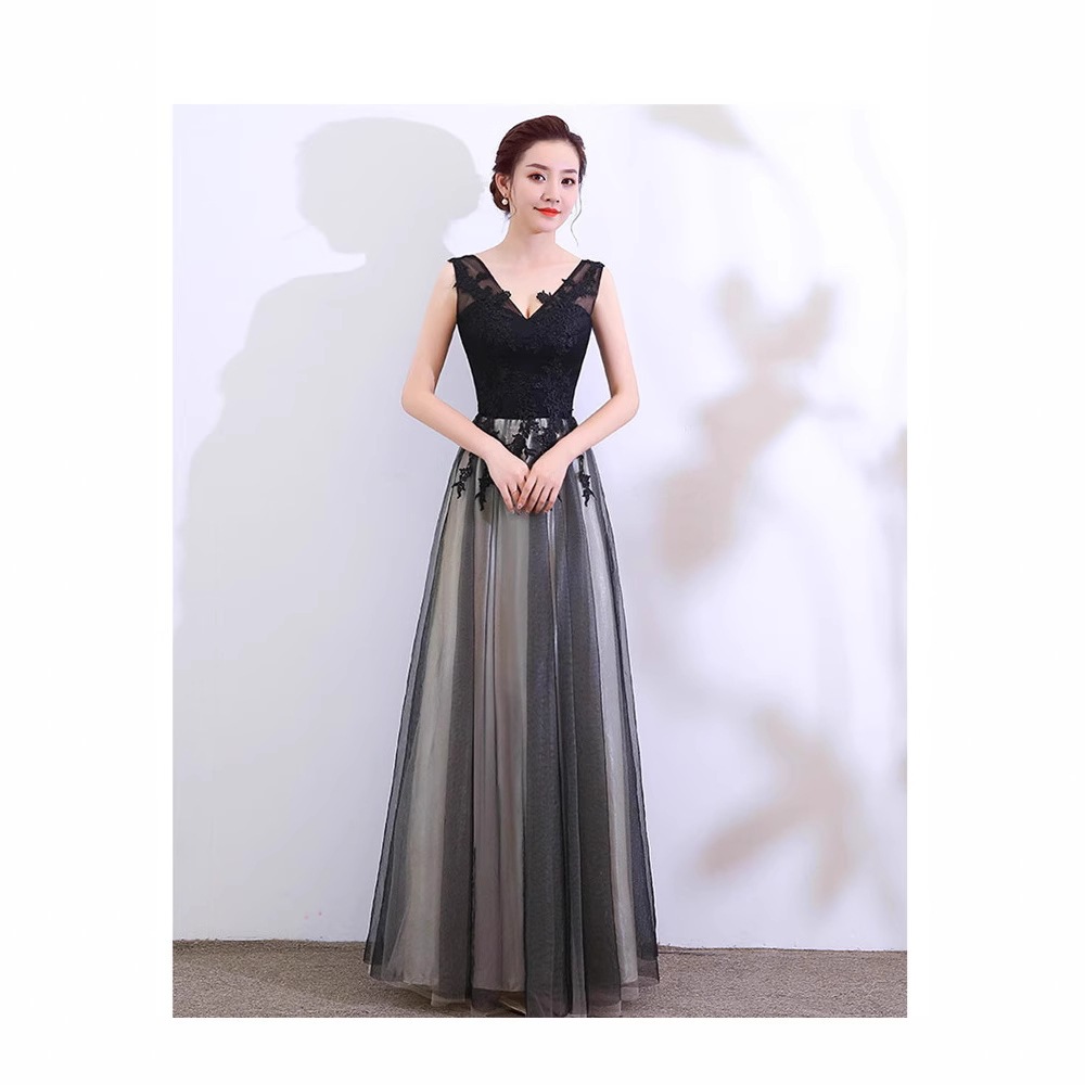 レディースウェア 夏 2025年新作 パーティー 司会者 スリム効果 宴会 ロング丈 イブニングドレス