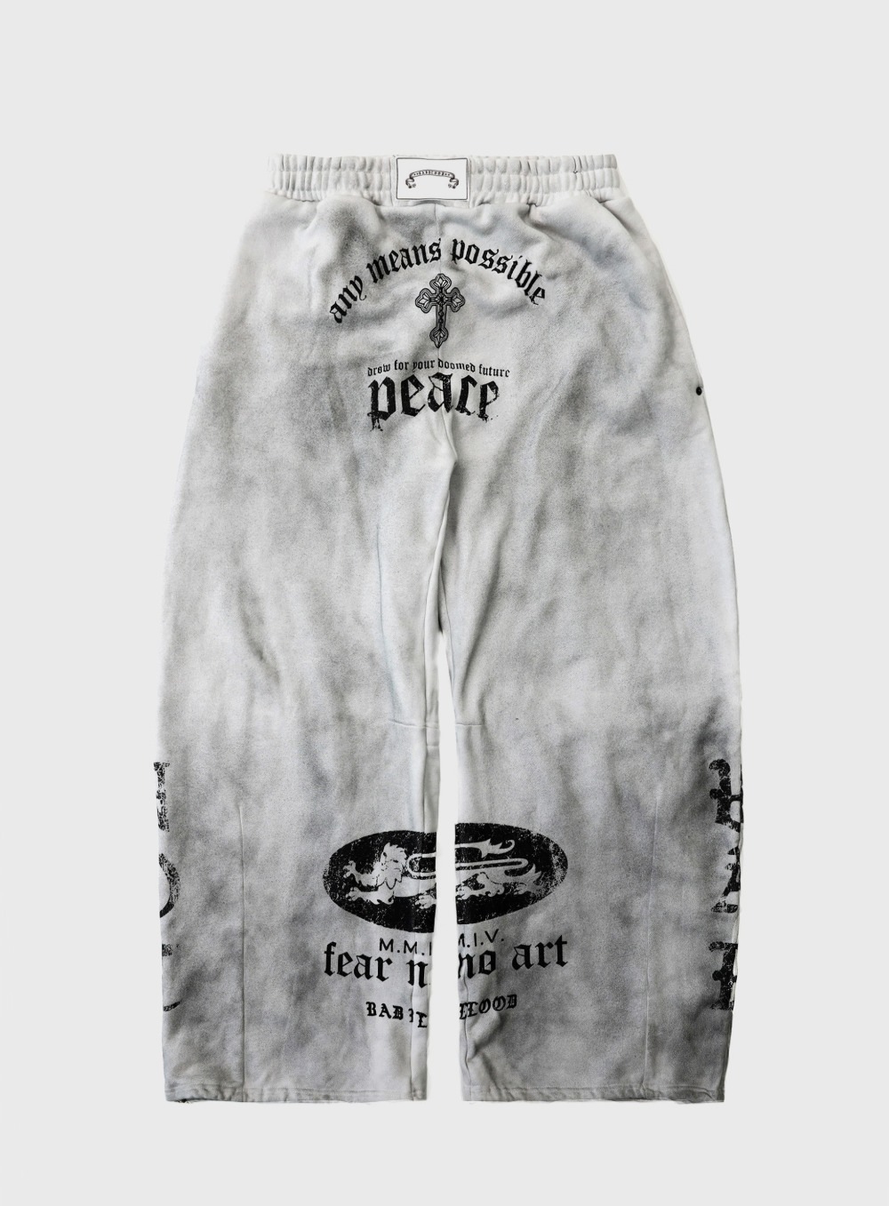 【BADBLOOD】 25FW PEACE NOT WAR JOGGER : DUSTY WHITE