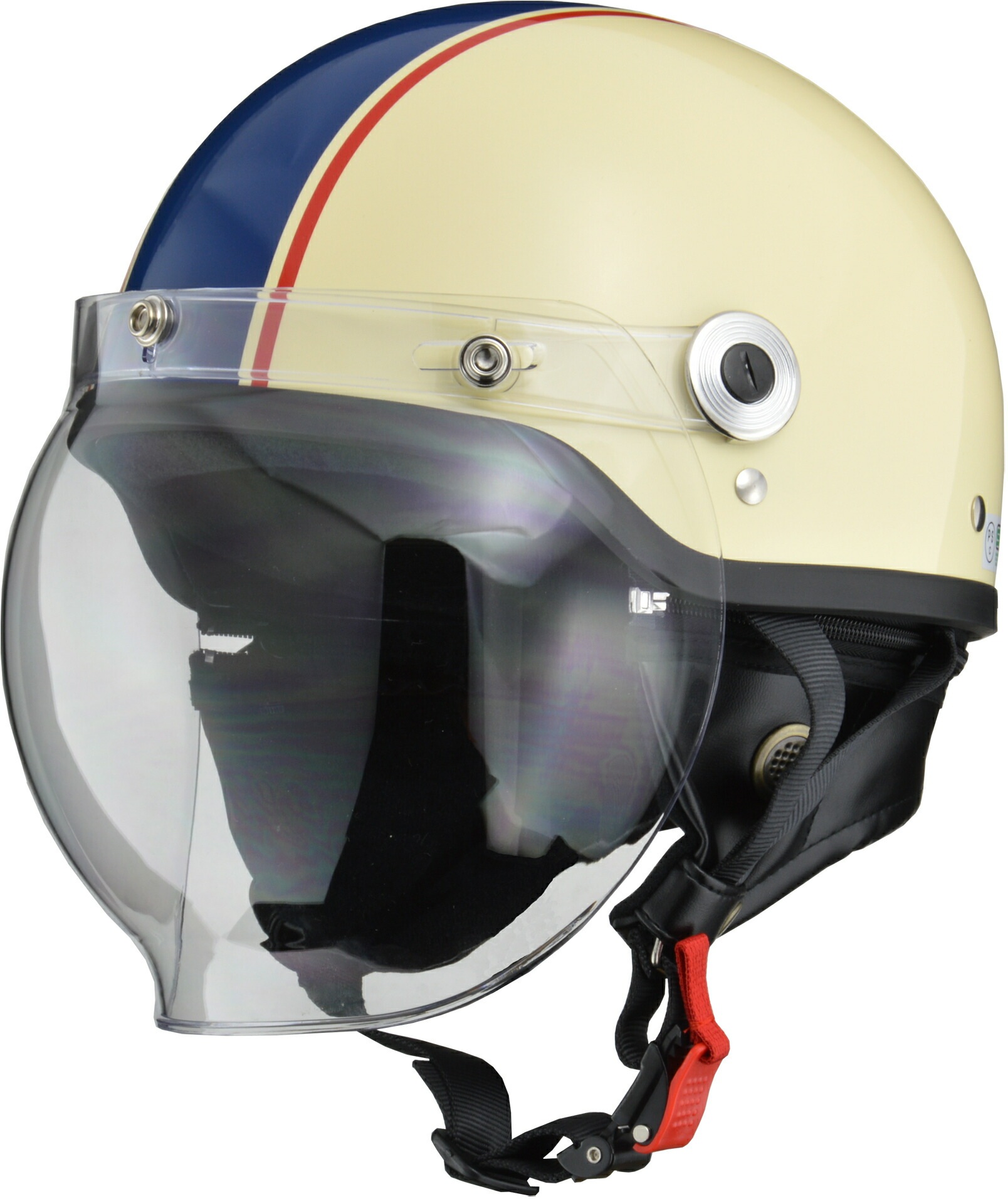リード工業 (LEAD) バイク用 ハーフ ヘルメット CROSS CR-760 アイボリー/ネイビー フリーサイズ (57-60cm未満)