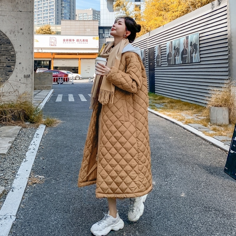 【送料無料】マタニティ アウター ロング丈 フード付き 中綿 コート キルティング ロング丈