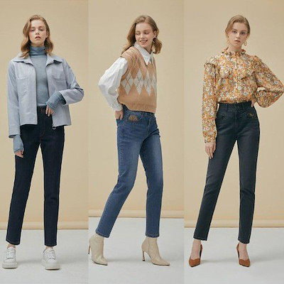 女性ガールフレンドストレッチバンディングデニム3種_638102 8,221円