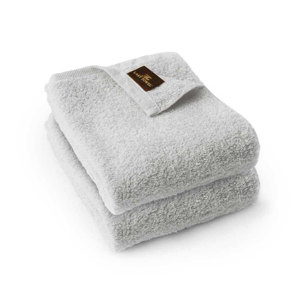 The LAST TOWEL ナチュラルカラーコレクション バスタオル 2枚セット 60×120cm ライトグレー