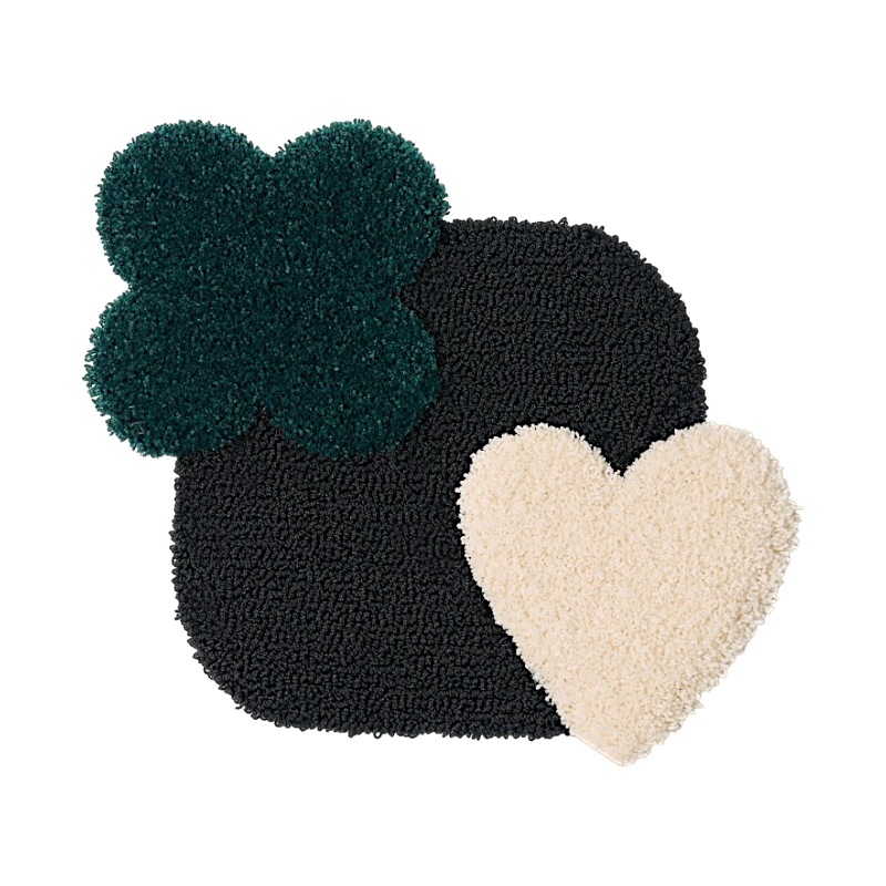 カーペット シエラ LUCKY HEARTY CUBE マット ポイントマット ミニサイズ 玄関マット ふわふわタッチ 滑り止め付き 韓国インテリア 韓国ライフスタイル 5,904円