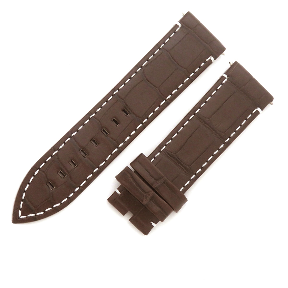 ゼニス ZENITH 腕時計パーツ 純正 クロコダイル ダークブラウン 未使用 替え クロコ ベルト バンド ストラップ バネ棒付き 23ｍｍ ブラウン 茶 【中古】