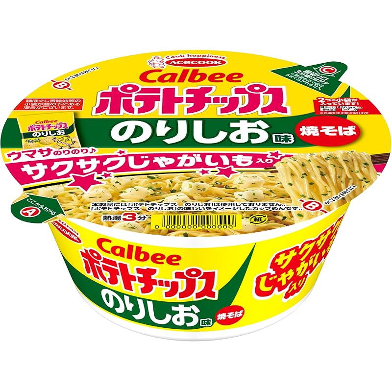 エースコック カルビーのりしお味焼そば サクサクじゃがいも入り 103g ×12個 5,341円