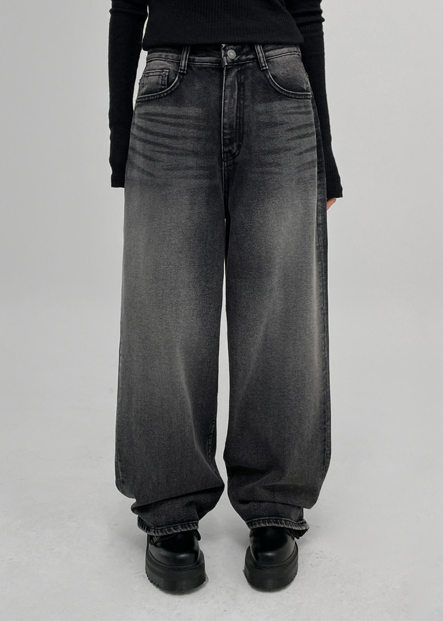 チークスナップウォッシングデニムパンツ