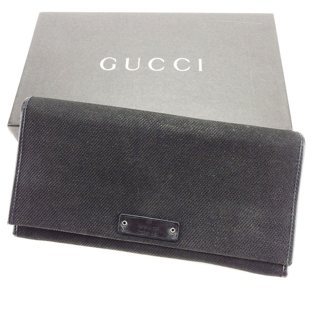 長財布 財布 ファスナー付き ブラック シルバー 中古