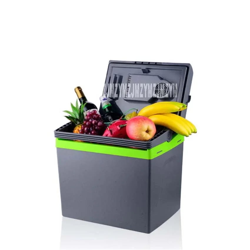 新品ワット V 車ホームポータブル熱電冷蔵庫 12 30L V/220 クーラーボックスウォーマーデュアル目的高容量トラベル冷蔵庫 48-55