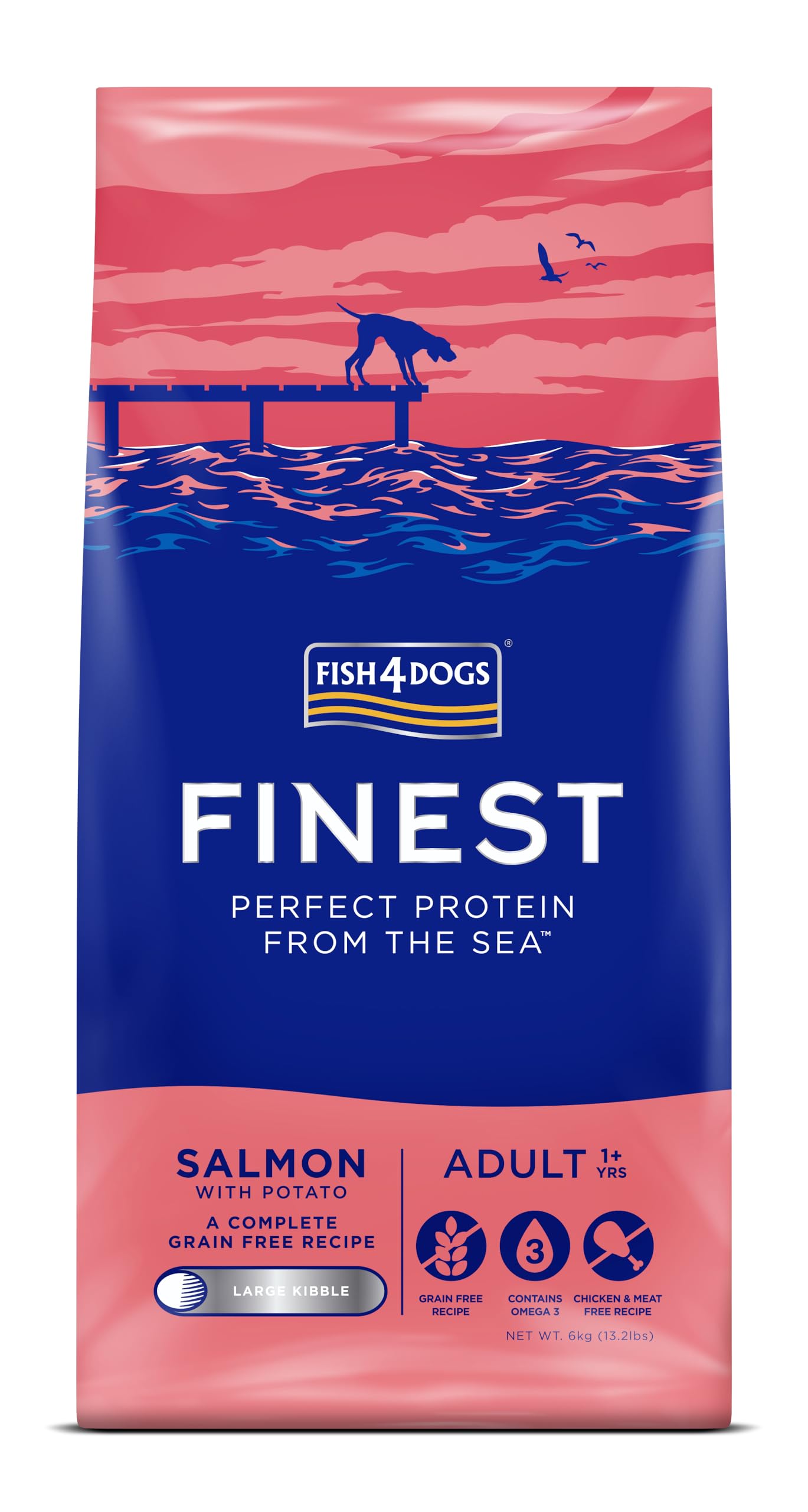 フィッシュ4ドッグ FISH 4 DOGS ドッグフード ファイネスト サーモン 大粒 6kg