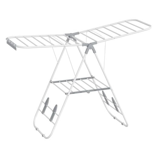 SONGMICS 物干しラック 室内 物干しスタンド 洗濯干し台 布団干し タオル干し 折り畳み式 幅147CM 物干しハンガー 物干し竿 省スペース スチール製 頑丈 ベランダ 屋外 錆びにくい コ