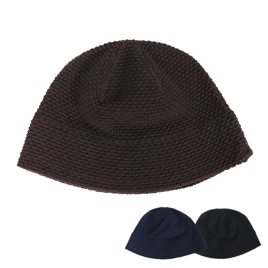 コットンニットハット クロシェハット ベルハット ニットバケットハット メンズ レディース ユニセックス 無地 帽子 日本製 おしゃれ ストリート