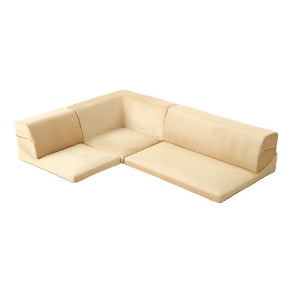 ホームテイスト SH-07-LCL フロアソファ 3人掛け ロータイプ 起毛素材 日本製 (5色)組み替え自由 Luculia-ルクリア- ベージュ メーカー直送 14,638円