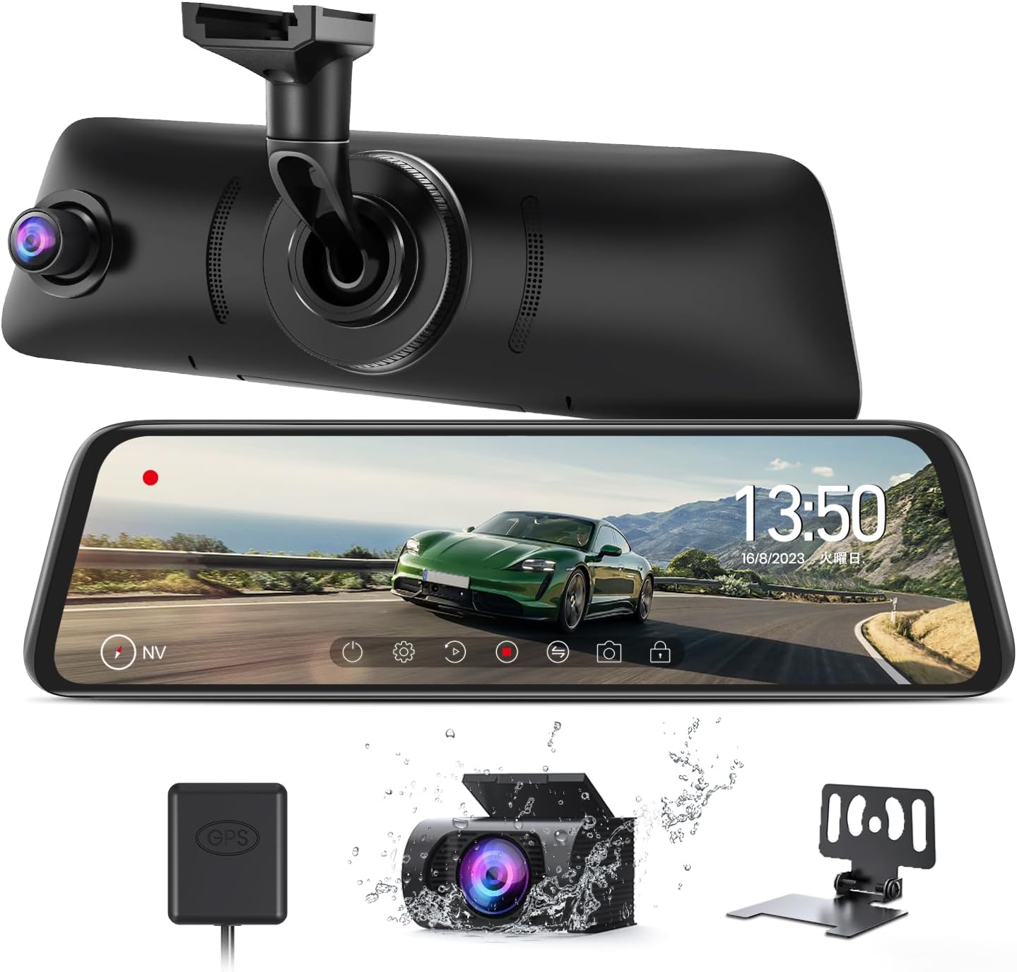 ドライブレコーダー ミラー型 ドラレコ 近未来感 前後1080P 純正ミラー交換 右ハンドル仕様 デジタルインナーミラー タッチパネル ACR-178 25,760円