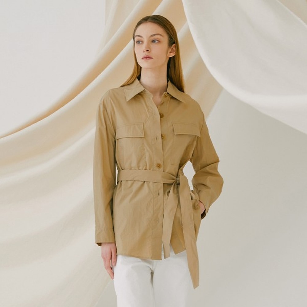 (ニューヨーク訪問) ベルト付きシャツジャケット (VX3JKV1)