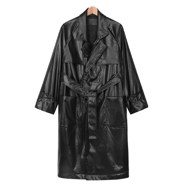 トレンチコート SIT002 1COLOR 男女共用 レザーダブルコート メンズファッション
