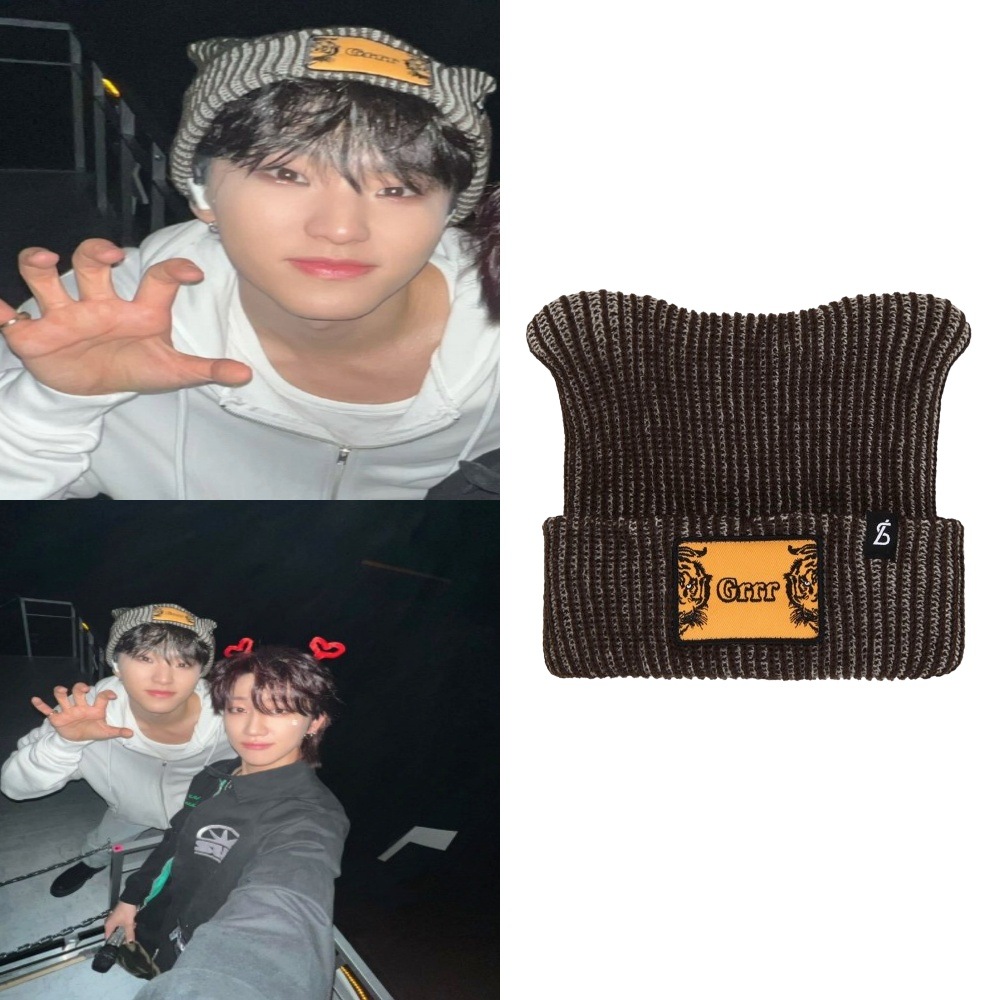 24SS Seventeen ホシ着用 Animal Waffen Tiger Two-Tone Ear Beanie [公式正規品]