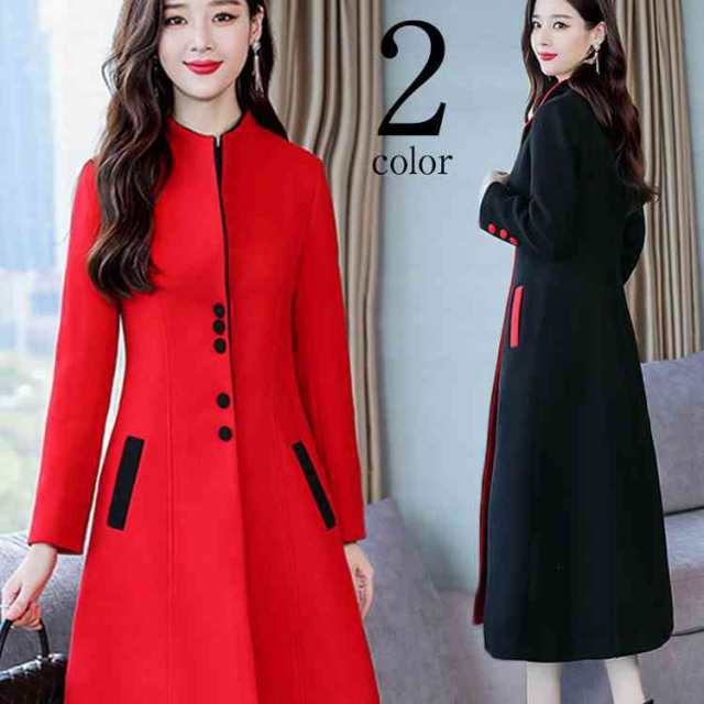 【2025新作入荷】コート レディース ロングコート 春秋 ウール混 オーバーコート アウター 超ロングコート Aライン Pコート Aラインコート