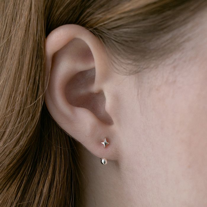 [Silver 925] Planet ear jacket earrings 2色 おしゃれ ピアス 韓国ファッション