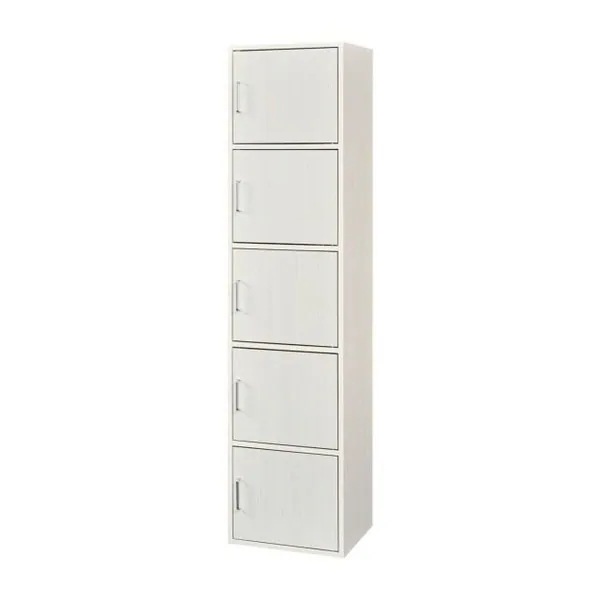 白井産業 FUL-1845 5D WH 5枚扉のシンプルキャビネット フルニコ ホワイト メーカー直送