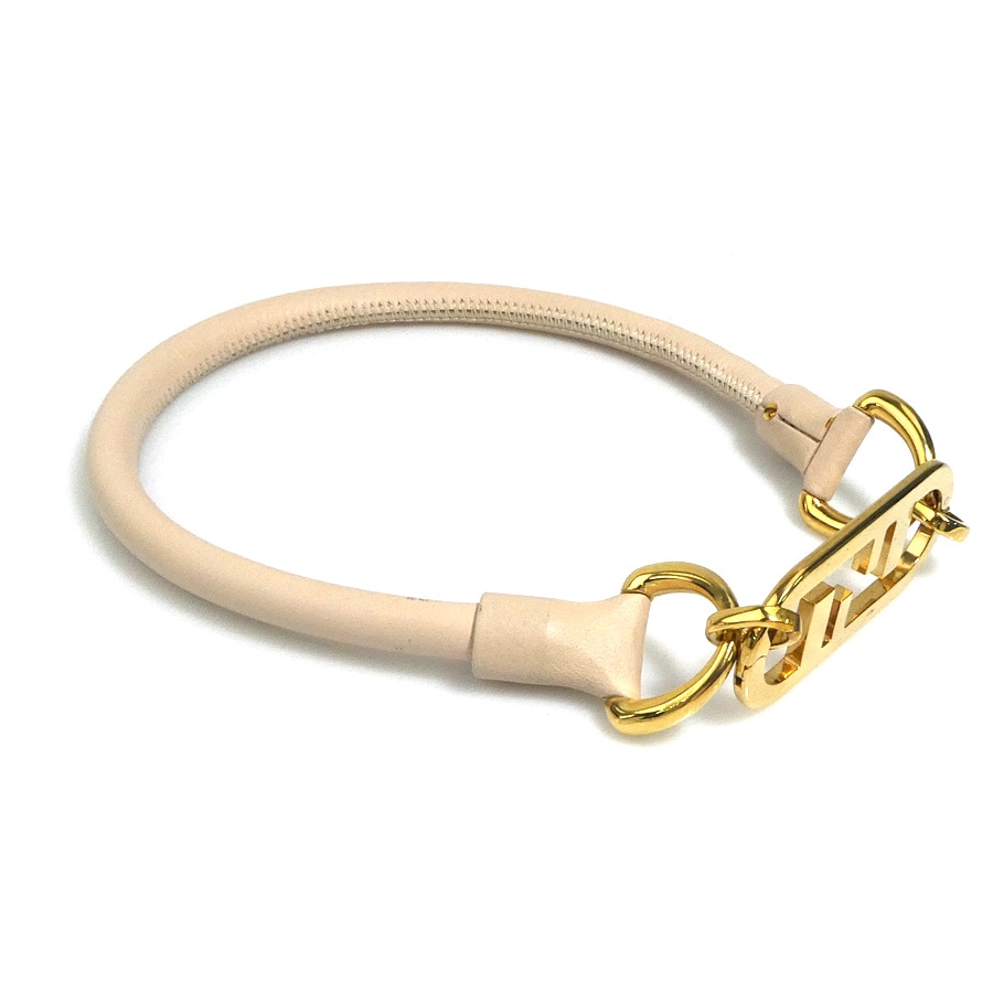 フェンディ FENDI チョーカー レザー/メタル ライトピンク×ゴールド レディース h31766a