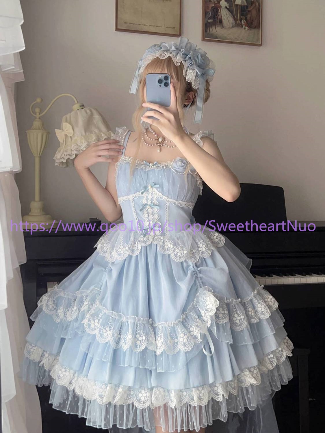 【アニー茶会】ロリータ洋装jskキャミソールワンピース夏服 ロリスーツ ロリ可愛 メイド服 二次元 学園祭 文化祭