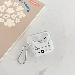 Airpods pro 第三 ケース TPU ミュージック 音楽 シンプル クリア 透明 韓国 エア