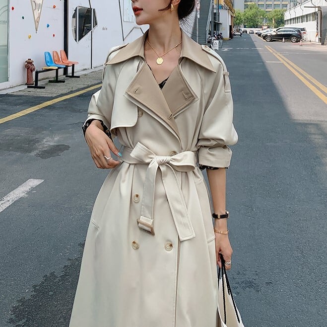 レディース コート アウター トレンチコート 美シルエット 韓国 インスタ映え 高見え オルチャン 可愛い かわいい かっこいい カジュアル 大人 上品 シンプル クラシック エレガント lout04