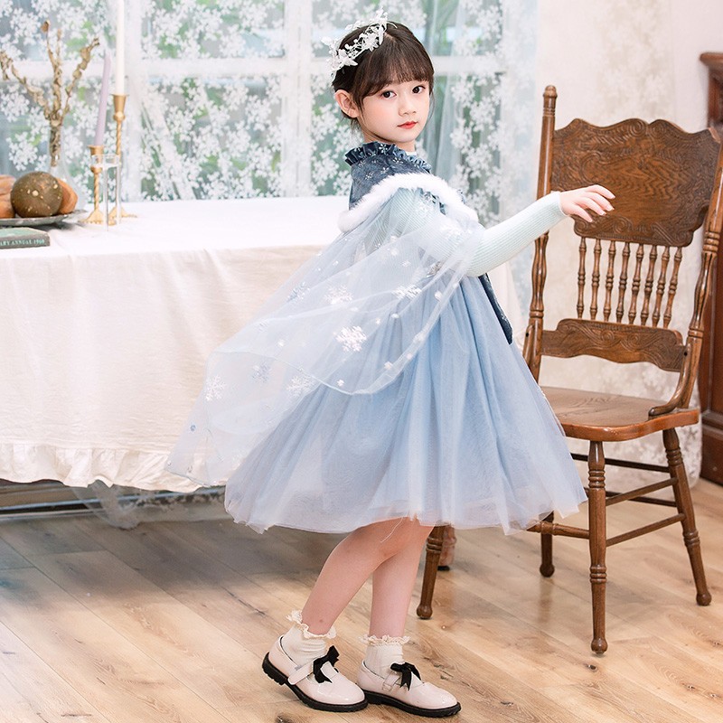 冷凍ニットスカートファッショナブルな女の子ドレス子供用セーター厚みのあるベルベットプリンセススカート秋と冬