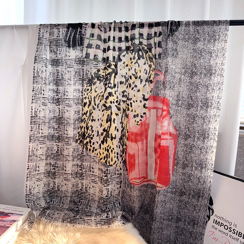 快適で通気性が良くデジタルプリントのカシミヤ秋冬暖かい上品なマフラー幾何学模様の軽い贅沢な装飾