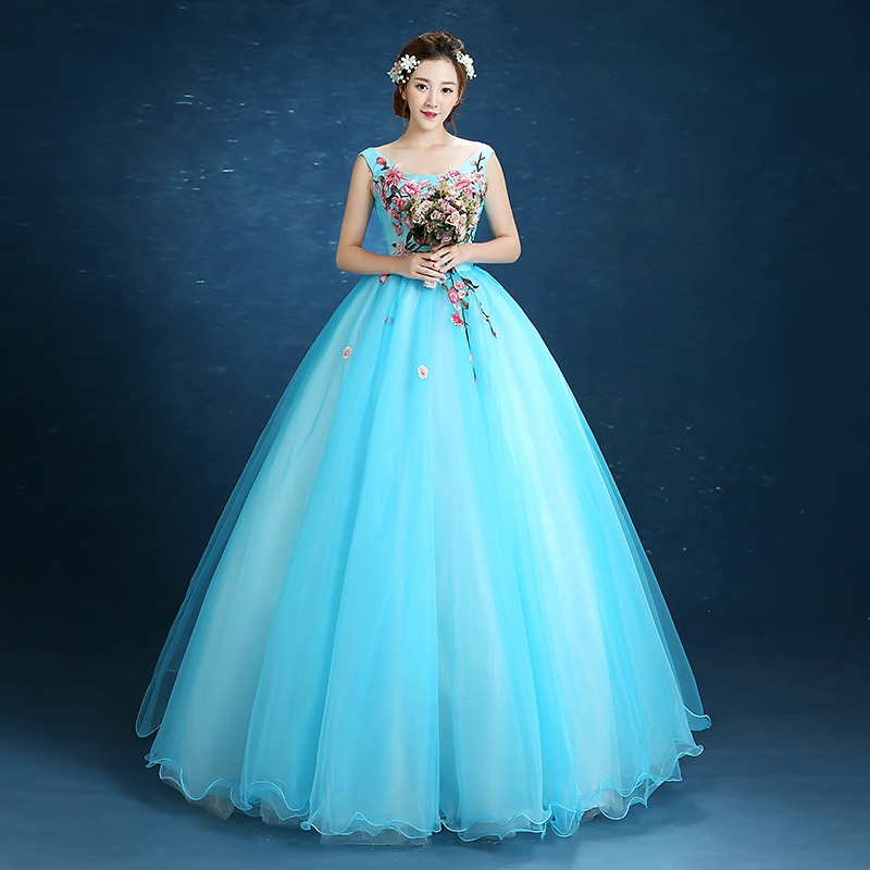 カラフルなパフォーマンス衣装パフスカートホストドレスソロロングアート試験衣装フォトスタジオテーマフォトウェディングドレス