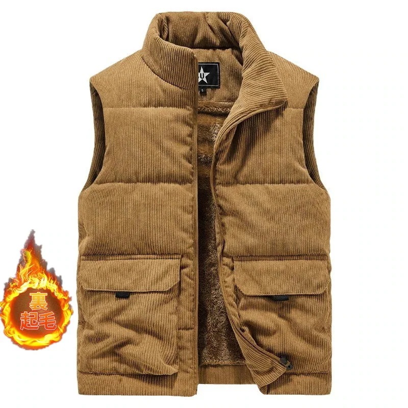 【急速出荷!】ベスト メンズ コーデュロイ ベスト メンズ 裏起毛 カジュアル ベスト 中綿 暖かい ベスト 中綿入りベスト