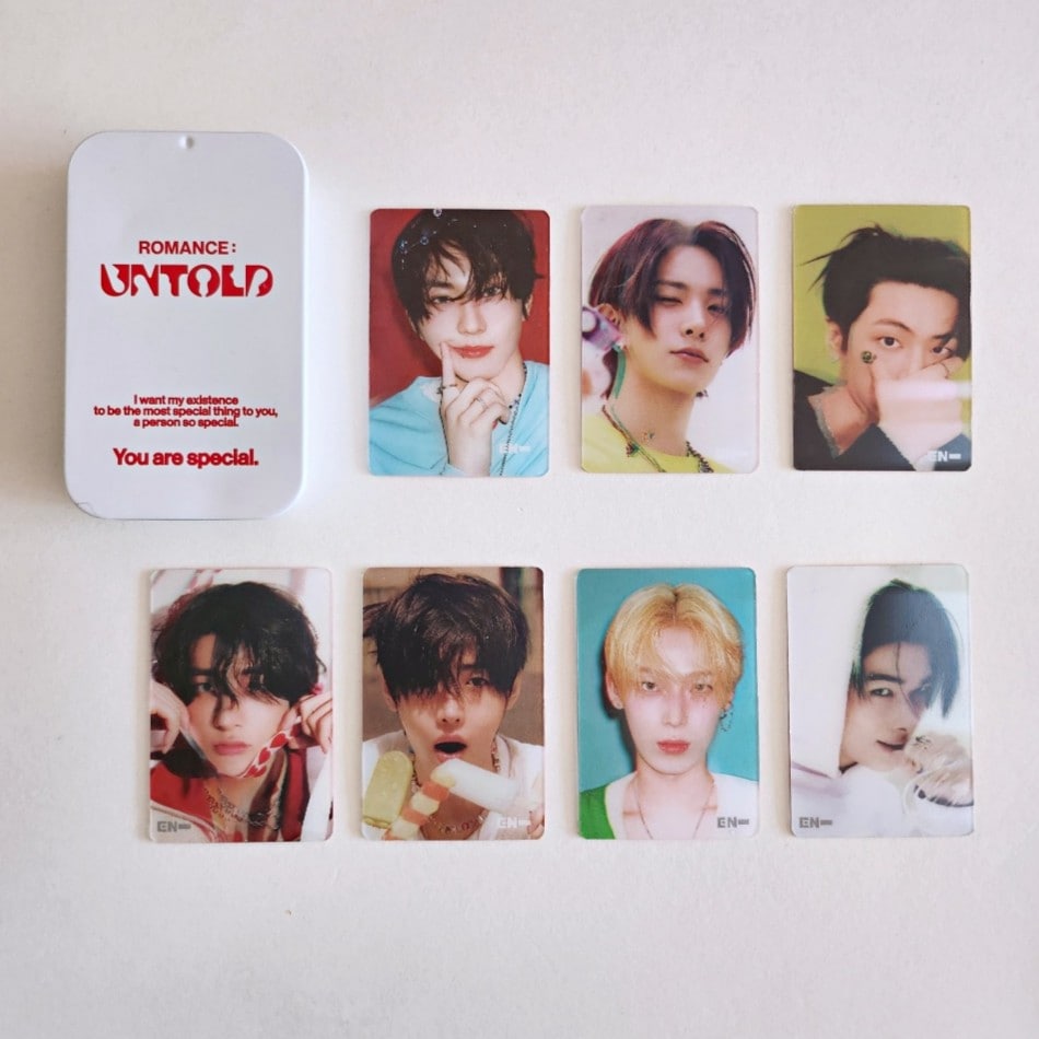 ENHYPEN LENTICULAR MINI CARD & TIN CASE SET ROMANCE : UNTOLD Official Photocard Full SET 公式 (4*6cm)