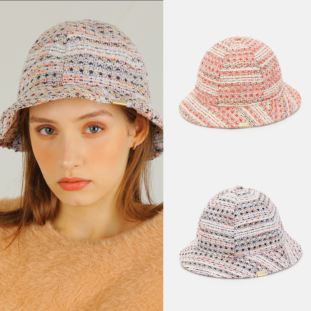 ツイード　バケットハット マーメイド