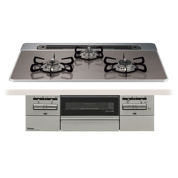 PD-743WS-75CD-13A クリアパールダークグレー BRilliO ブリリオ ビルトインガスコンロ (都市ガス・75cm・3口・水無し両面焼き)