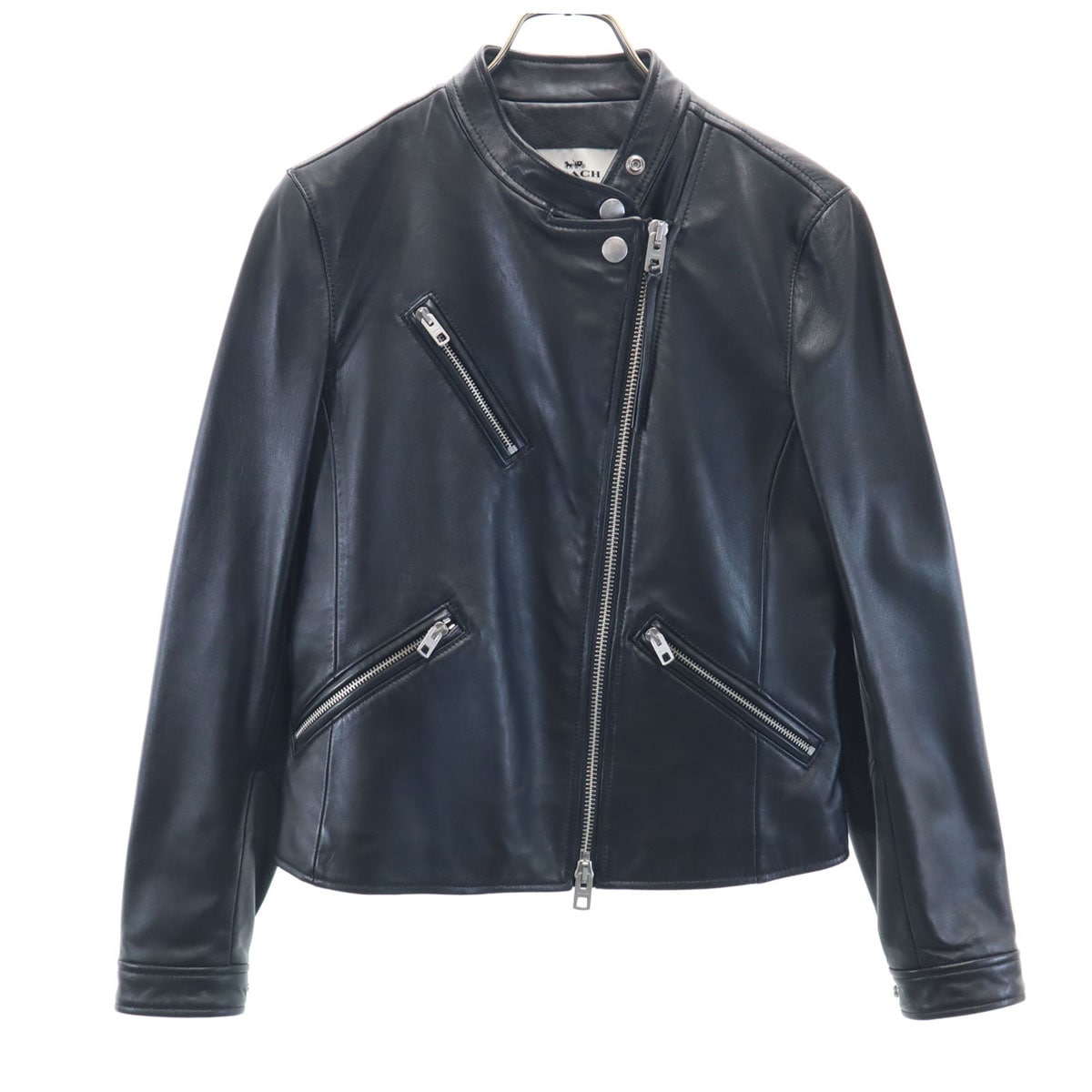 羊革 シープレザー ライダースジャケット S ブラック F86528 UPTOWN RACER JACKET レディース 古着