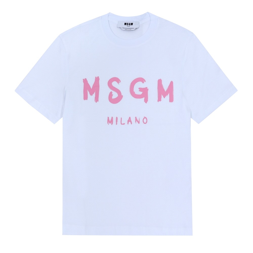 MSGM ブラシド ロゴ レディース 半袖Tシャツ 3441MDM510