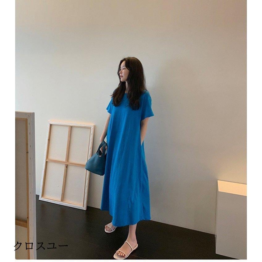 ワンピース レディース 40代 体型カバー 半袖 大きいサイズ 春夏 シャツワンピース 膝丈 きれいめ 韓国風 大人 20代 30代 50代 カジュアル