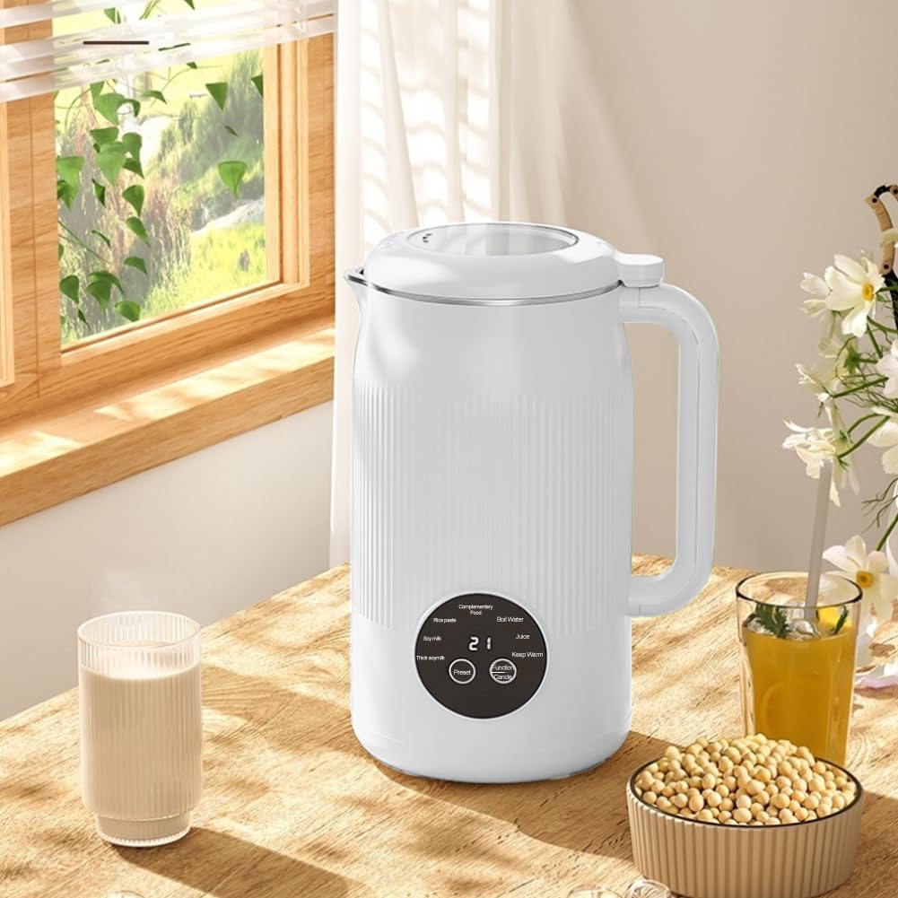 「12時間予約・濾過不要」 MACOLAUDER 豆乳メーカー 冷1.2L/熱1L 濃豆乳/微圧豆乳/離乳食/米ペースト/お湯/ジュース/保温/洗浄 おかゆメーカー ジャムメーカー スープ作り 粉砕機