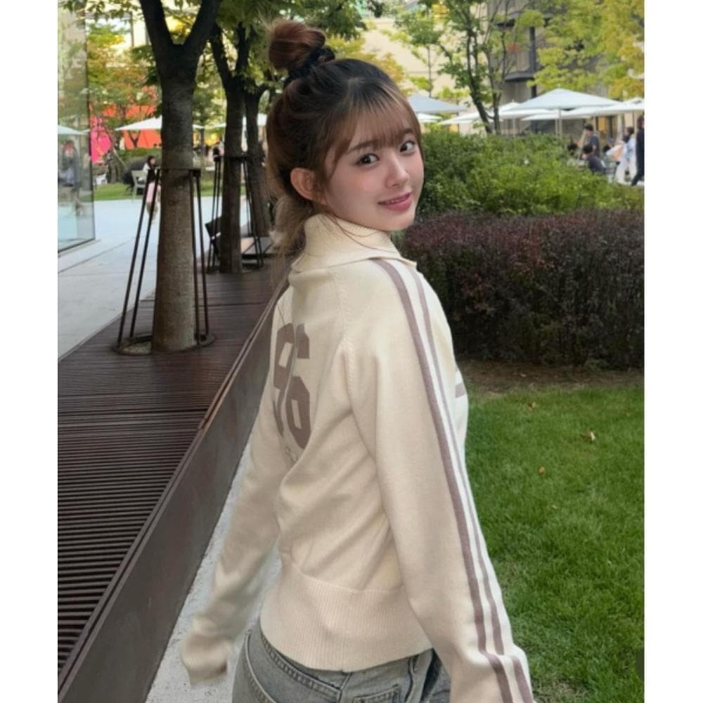 ROCKCAKE Sports 96 Full Zip Cardigan Ivory RC24KN01700I