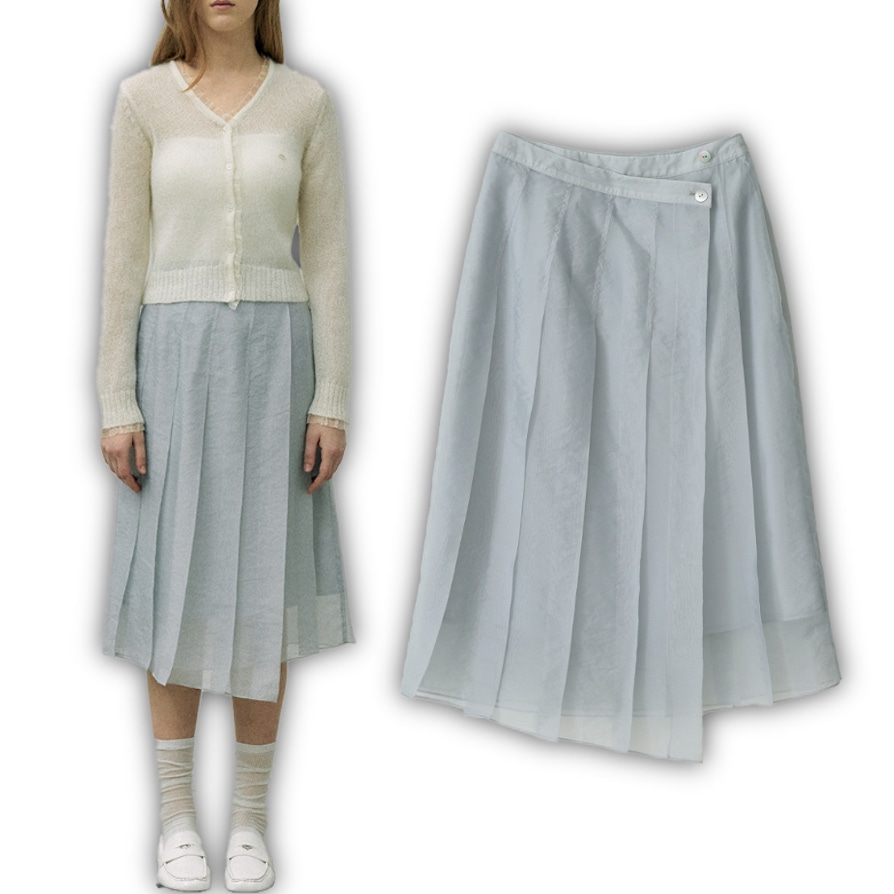 TWO WAY BUTTON PLEATS SKIRT