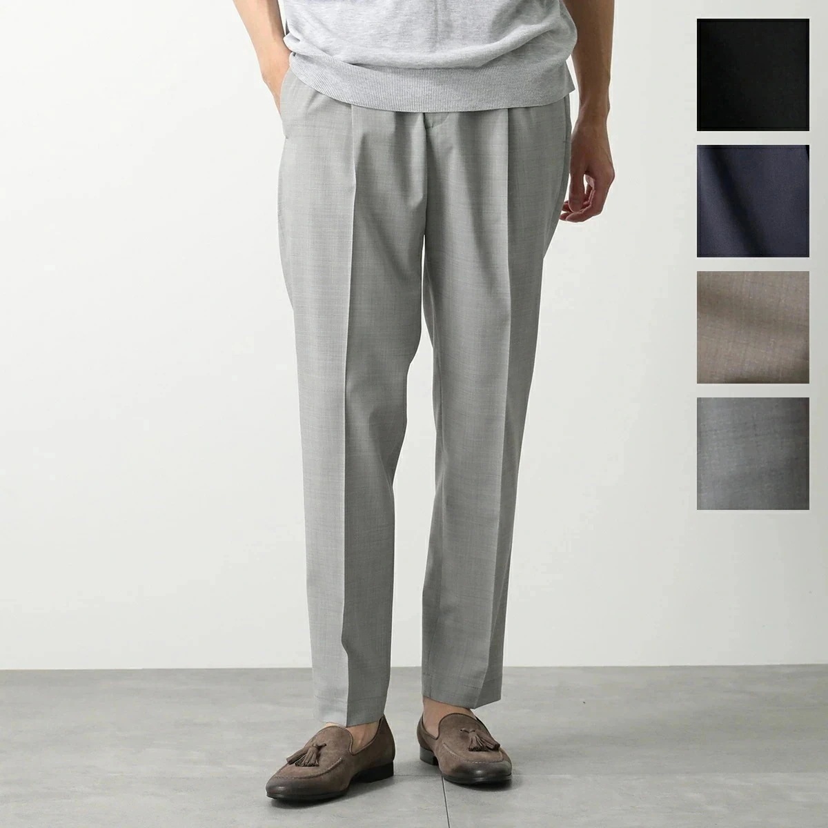 BRIGLIA 1949 ブリリア テーパードパンツ WIMBLEDONS ウィンブルドン 325082 extra エクストラ イージーパンツ センタープレス カラー5色