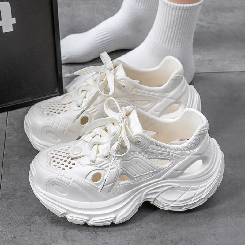 女性用厚底サンダルスロープヒールホールシューズビーチサンダル