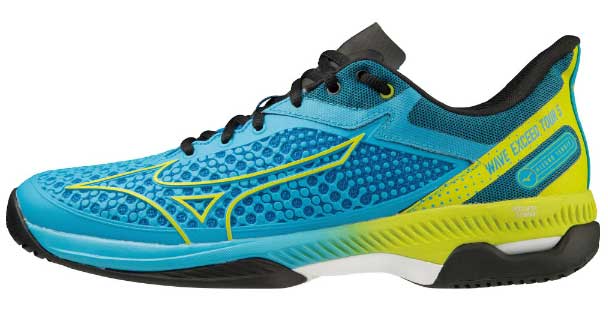 ミズノ 61GA227025230 ユニセックス テニスシューズ ウェーブエクシード ツアー5 AC（ライトブルー×イエロー×ブラック・サイズ：23.0cm） 61GA227025230