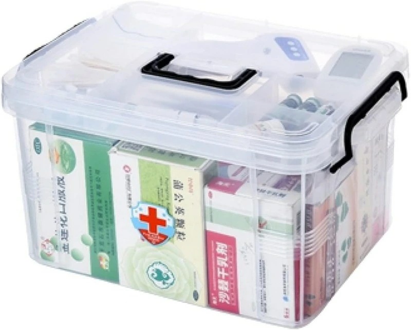 薬箱 救急箱 おしゃれ 小さめ クリア 手提げ 薬入れ 小物入れ 軽量 持ち運び 家庭用 旅行用 化粧ケース 工具箱 道具箱 裁縫箱 収納ボックス/クリア 7,054円