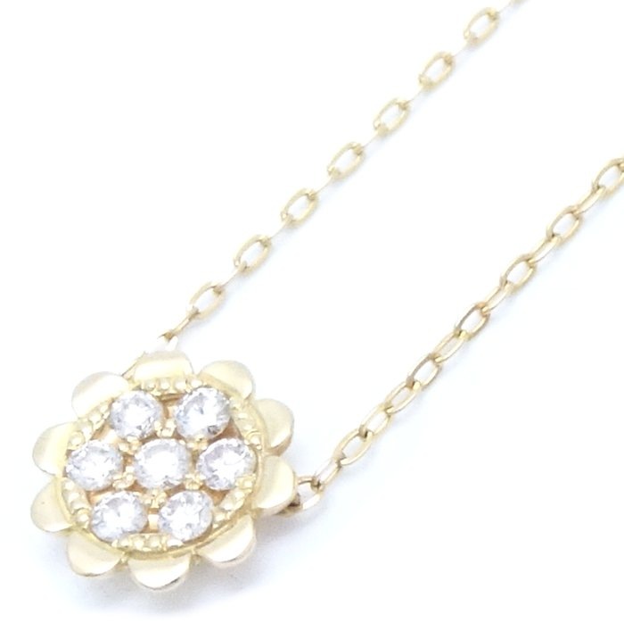 ダイヤモンド ネックレス ダイヤモンド0.10ct K18YG イエローゴールド/291203【中古】