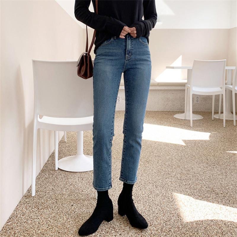 デニムパンツレディースデニムパンツハイウエスト防寒厚裏ボア裏起毛ストレッチゆったり九分丈チノパンジーンズ脚カジュアル体型カバー